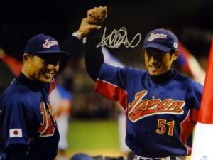 イチロー選手直筆サイン2009ＷＢＣ　w/王貞治監督ジャンボフォト