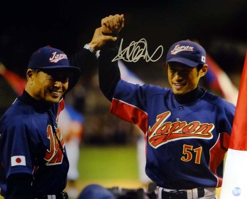 イチロー選手直筆サイン2009ＷＢＣ　w/王貞治監督ジャンボフォト