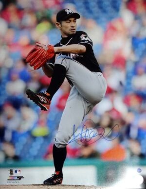 イチロー選手直筆サイン　MIAMIマーリンズ　ファーストピッチジャンボフォト