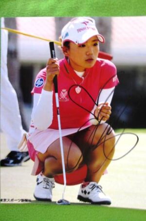 有村智恵プロ　直筆サインフォト