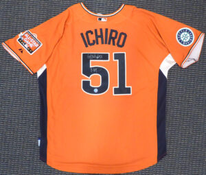 イチロー直筆サイン　#51 &MVP書き込み入り　Orange 2007 ALL-STAR Majestic Cool Base Jersey　XL - 画像 (2)