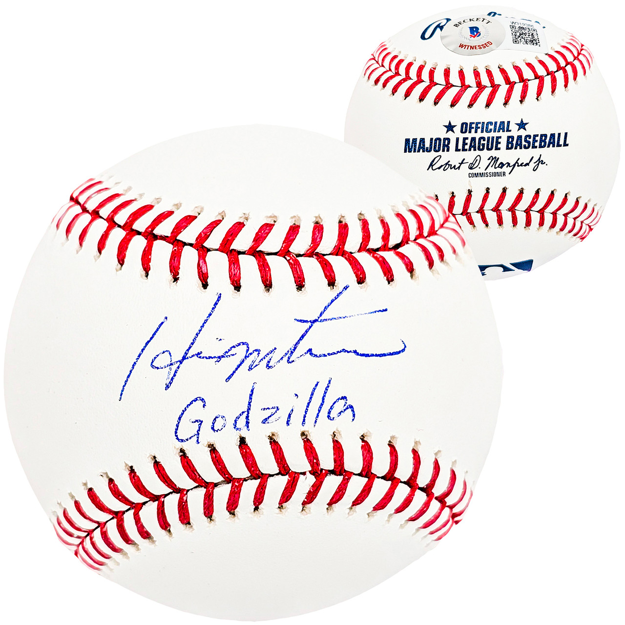 松井秀喜直筆サインw/Godzilla書き込み入りMLBオフィシャルボール