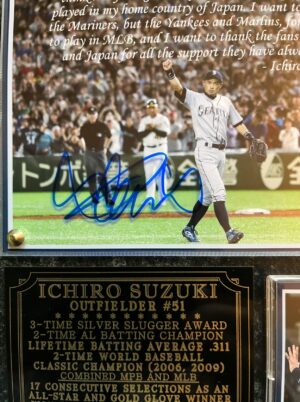 イチローICHIRO直筆サイン入り2019引退記念生涯スタッツ入りプラーク - 画像 (2)