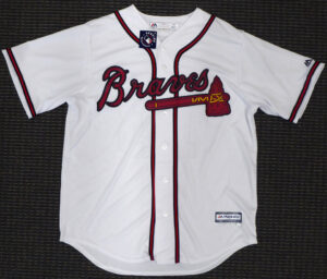 ロナルド・アクーニャJr選手#13Ronald Acuna Jr  直筆サインMLB DEBUT 4-25-18 書き込み入り majestic White jersey サイズ　L　Beckett鑑定証ホログラム付き - 画像 (4)