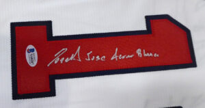 ロナルド・アクーニャJr Full Name 直筆サイン入り　Ronald Jose Acuna Blanco　majestic Cool Base White Jersey  L Beckett鑑定ホログラム付き - 画像 (3)