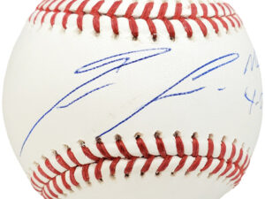 ロナルド・アクーニャJr#13選手 Ronald Acuna Jr MLB DEBUT 4-25-18書き込み 直筆サインMLBボール　Beckett鑑定証ホログラム付き  