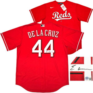 エリー・デラクルーズ＃44　Elly De La Cruz シンシナティーレッズ直筆サインNike RED レプリカユニフォーム　XLサイズ　Beckett鑑定証ホログラム付き