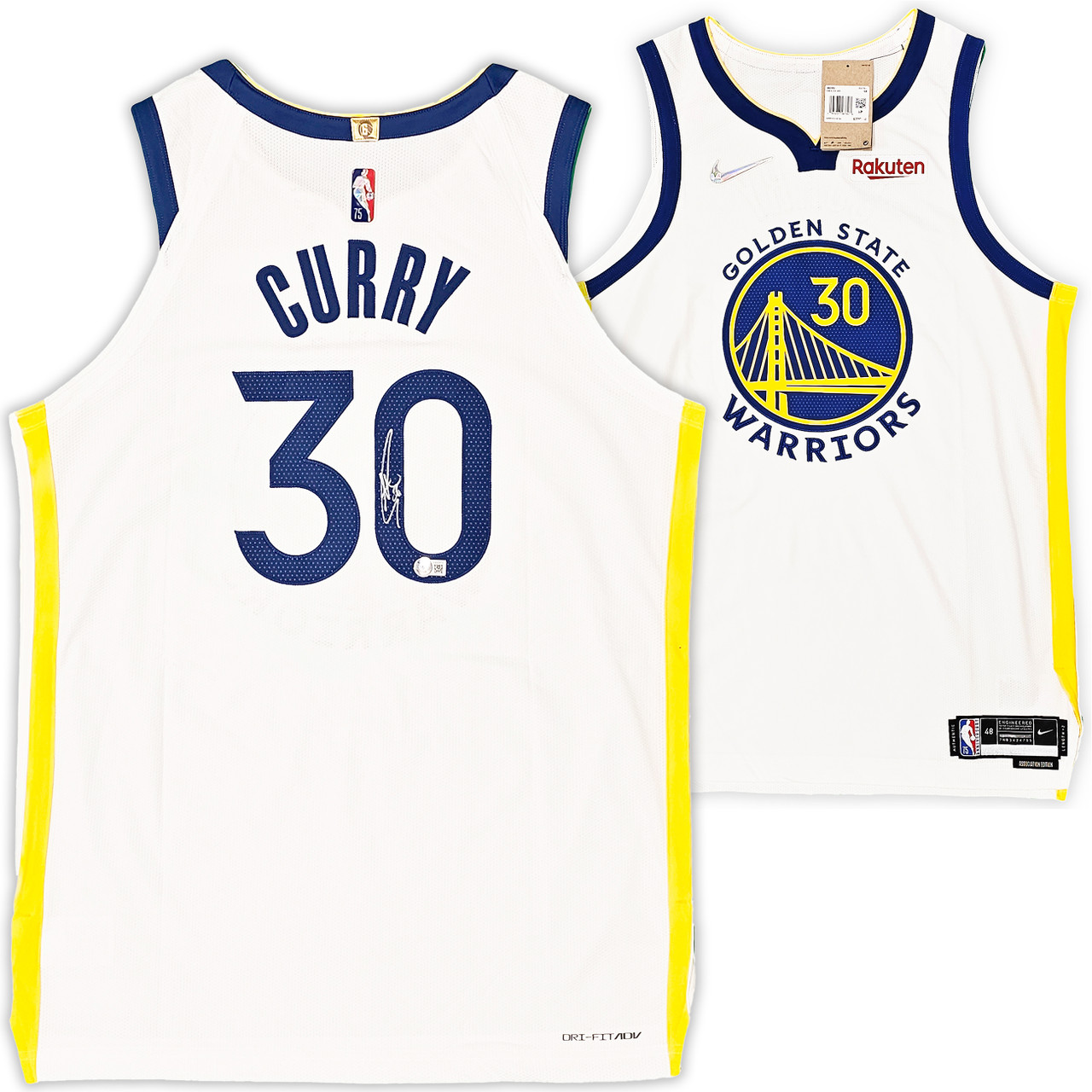 ステフィンカリーStephen Curry#30　直筆サインWhite 48 Jersey Beckett鑑定証ホログラム付き