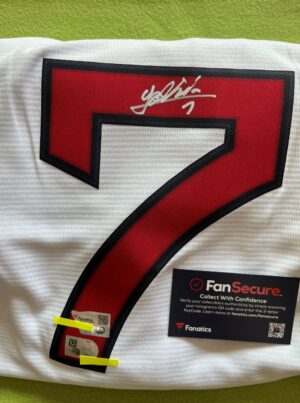 吉田正尚選手＃7ボストンレッドソックス直筆サインNIKEレプリカホワイトホームユニホーム XL Fanatics＆MLBホログラム証明付き - 画像 (2)