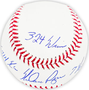 ノーラン・ライアンNolan Ryan直筆サイン 4stats . 7 No Hitter/HOF99/ 5714 Ks/ 324 Wins/ 書き込み入りMLBボール　 Ryan Hologram&Beckett鑑定ホログラム付き - 画像 (4)