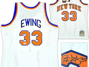 パトリック・ユーイング　PATRIC EWING#33　直筆サインWhite Michlle&Ness 1991-92 Swingman Jersey L・XL Beckett 鑑定証ホログラム付き
