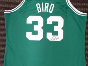ラリーバードLARRY BIRD#33 直筆サインBOSTON CELTICS Authentic Mitchell&NessグリーンユニホームXL  Beckett鑑定証付き
