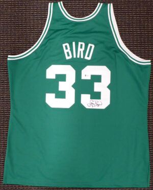 ラリーバードLARRY BIRD#33 直筆サインBOSTON CELTICS Authentic Mitchell&NessグリーンユニホームXL  Beckett鑑定証付き