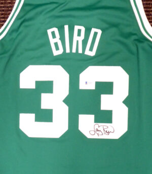 ラリーバードLARRY BIRD#33 直筆サインBOSTON CELTICS Authentic Mitchell&NessグリーンユニホームXL  Beckett鑑定証付き - 画像 (2)