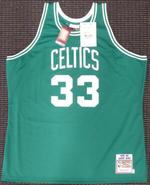 ラリーバードLARRY BIRD#33 直筆サインBOSTON CELTICS Authentic Mitchell&NessグリーンユニホームXL  Beckett鑑定証付き - 画像 (3)