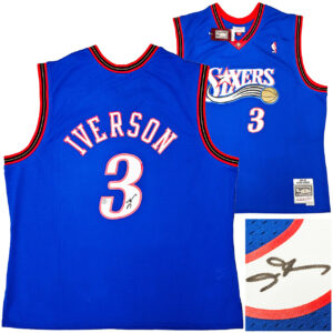 アレン・アイバーソンALLEN IVERSON#3 フィラデルフィア76ers Mitchell&Ness Blue Jersey Beckett鑑定証ホログラム付き