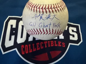 千賀滉大選手＃34　NYメッツ直筆Kanjiサイン&GU GHOST FORK書き込み入り  ゲーム実使用MLBボール Beckett鑑定証＆MLBホログラム付き