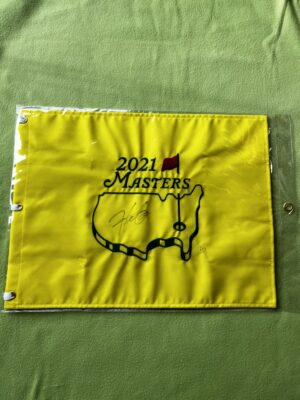 2021年マスターズチャンピオン　松山英樹プロ直筆サイン2021年Masters Golf Pin Flag 　 ケース付き