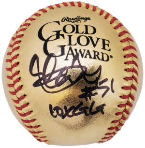 イチロー＃51マリナーズ直筆サイン＃51＆10XGG書き込み入り　24K GOLD GLOVE BALL