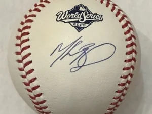 ムーキーベッツ＃50　Mookie Betts ドジャース直筆サイン2025ワールドシリーズ公式ボール MLB&Fanatics ホログラム証明付き