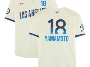 山本由伸投手＃18 YOSHINOBU YAMAMOTO LA Dodgers直筆サインNIKEレプリカCITY CONNECTユニホーム MLB& Fanatics 証明ホログラム付き