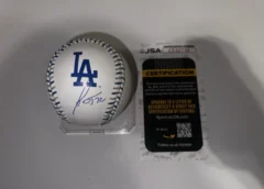 ミゲルロハス選手＃72 MIGUEL ROJAS直筆サイン ドジャースロゴMLB ボール JSA鑑定証ホログラム付き　