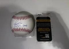 ミゲルロハス選手＃72 ドジャース直筆サイン24,25 WS CHAMPS書き込み入りMLBボール JSA鑑定証ホログラム付き　