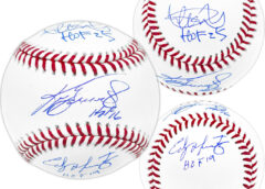 ケングリフィーJr・イチロー・エドガーマルチネス Mariners殿堂記念直筆サイン&書き込み入りＭＬＢ公式ボール Beckett