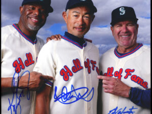 ケングリフィーJr ・イチロー・エドガーマルチネス Seattle Mariners殿堂記念直筆サイン&書き込み入り2025 HOFマガジン Beckett